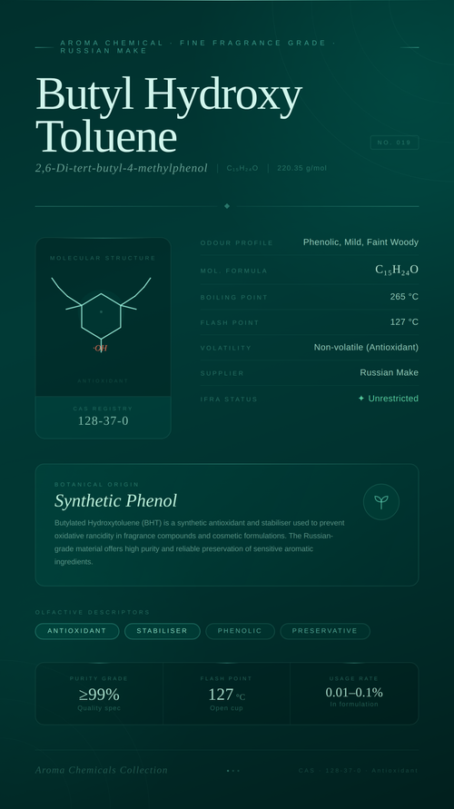 Butyl Hydroxy Toluene (BHT) Russian Make