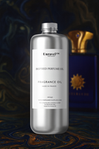 Unravel perfume oil bottle with a dark, patterned background